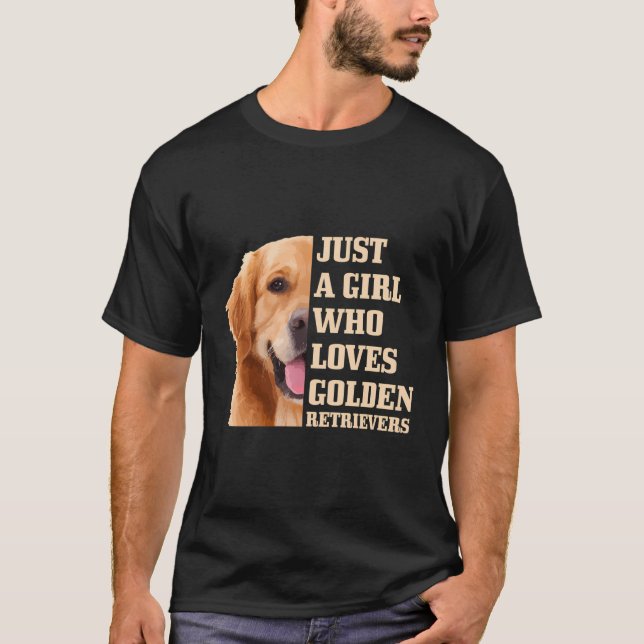 Just A Who Loves Golden Retriever Dog Mum T-Shirt (Front)