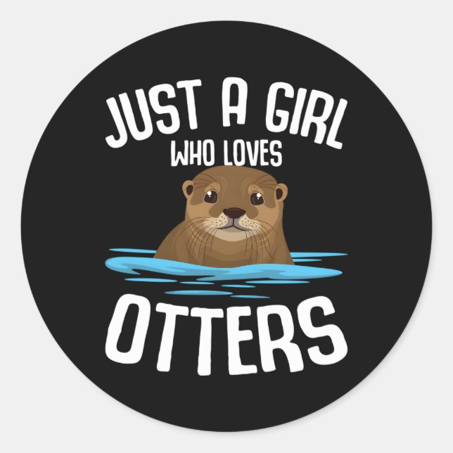 Just A Who Loves Otters Otter Classic Round Sticker (Front)