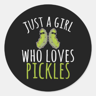 Just A Who Loves Pickles Pickle Classic Round Sticker