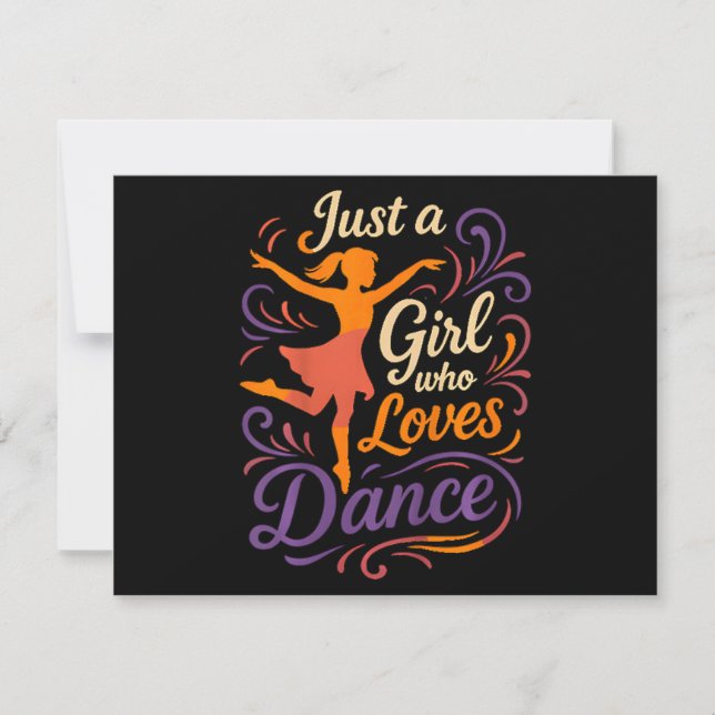 Just A Who Loves To Dance Dancing Invitation (Front)