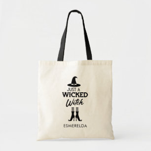 Just A Wicked Witch Personalised Halloween Tote Bag