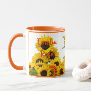 Just a Wildflower Sunflower Sunshine Personalised  Mug