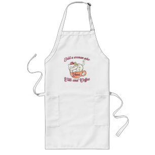 Just a Woman Who Loves Cats and Coffee Long Apron
