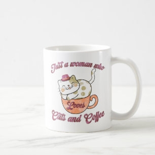 Just a Woman Who Loves Cats and Coffee Mug