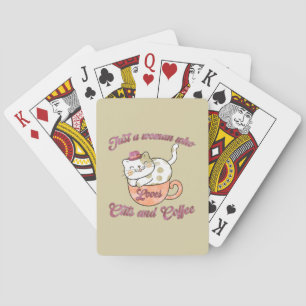 Just a Woman Who Loves Cats and Coffee Playing Cards
