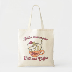 Just a Woman Who Loves Cats and Coffee Tote Bag