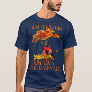 Just A Woman Who Loves Rottweiler And Autumn T-Shirt