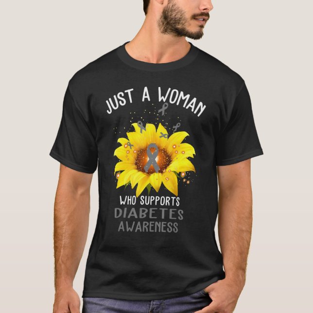 Just A Woman Who Supports Diabetes Awareness Fitte T-Shirt (Front)