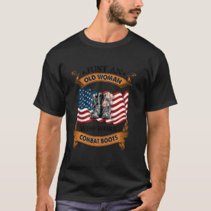 Just A Woman Who Wore Combat Boots Women Veterans T-Shirt