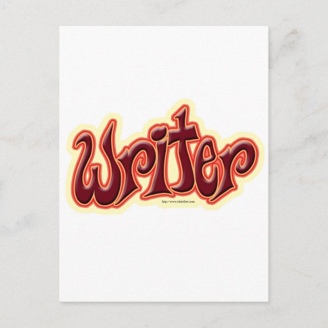 Just A Writer red Postcard (Front)