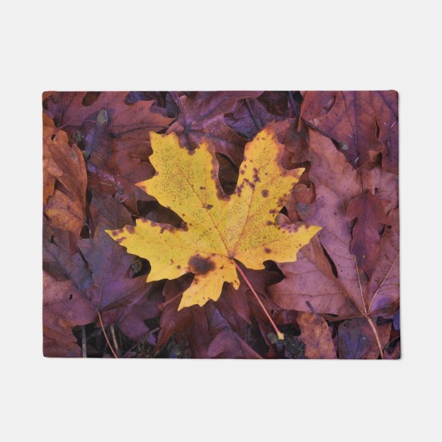 Just  A Yellow Leaf Doormat (Front)