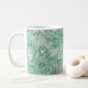 just african jungle animals emerald green hp coffee mug