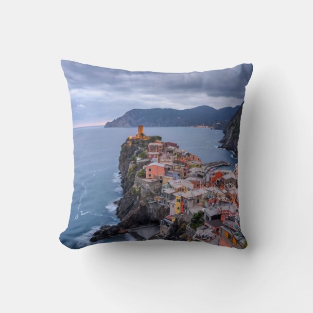 Just After Sunset | Vernazza, Cinque Terre, Italy Cushion (Front)