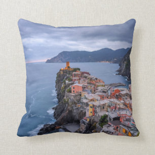 Just After Sunset   Vernazza, Cinque Terre, Italy Cushion