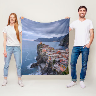 Just After Sunset Vernazza, Cinque Terre, Italy Fleece Blanket