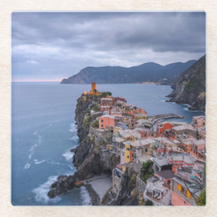 Just After Sunset   Vernazza, Cinque Terre, Italy Glass Coaster