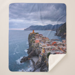 Just After Sunset Vernazza, Cinque Terre, Italy Sherpa Blanket