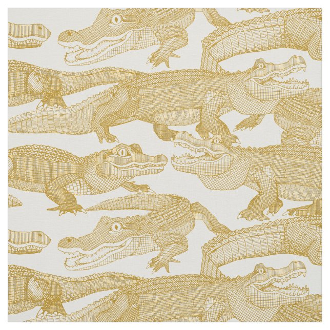 just alligators gold fabric (Swatch)