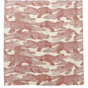 just alligators paprika shower curtain