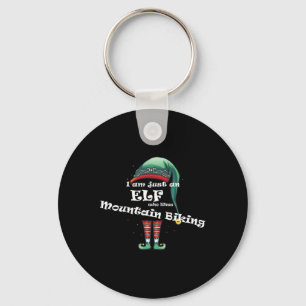 Just An Elf Who Likes Mountain Biking Design For A Key Ring
