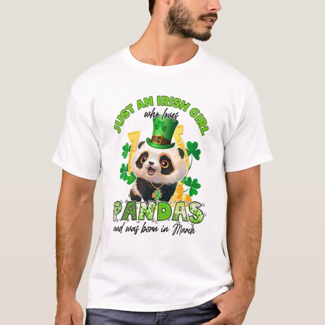 Just An Irish Girl Who Loves Pandas Lucky March Bi T-Shirt (Front)