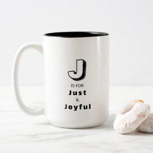 Just and Joyful J - Personalised Luxury Two-Tone Coffee Mug