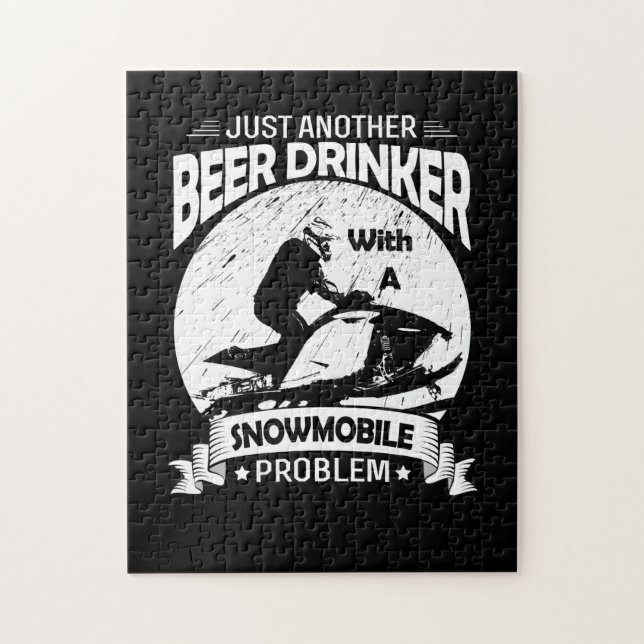 Just Another Beer Drinker With A Snowmobile Jigsaw Puzzle (Vertical)