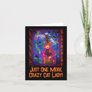 Just Another Crazy Cat Lady Witch Halloween Holiday Card