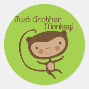 Just Another Monkey Classic Round Sticker