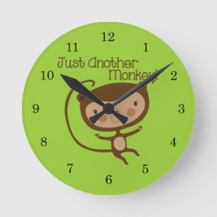 Just Another Monkey Round Clock