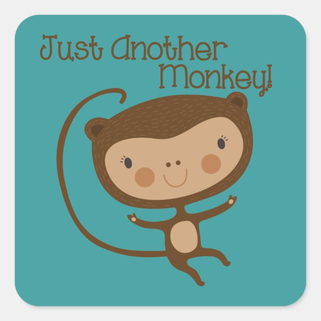 Just Another Monkey Square Sticker (Front)