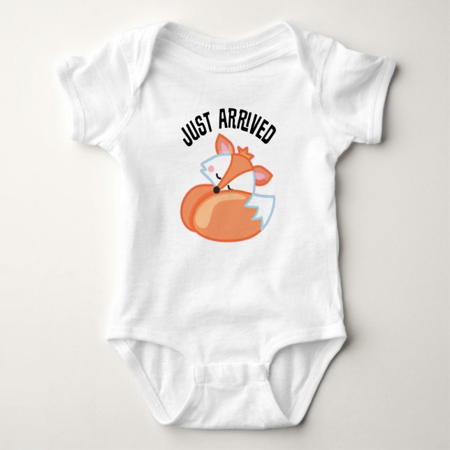 Just Arrived Sleeping Baby Fox Infant T-shirt Baby Bodysuit (Front)