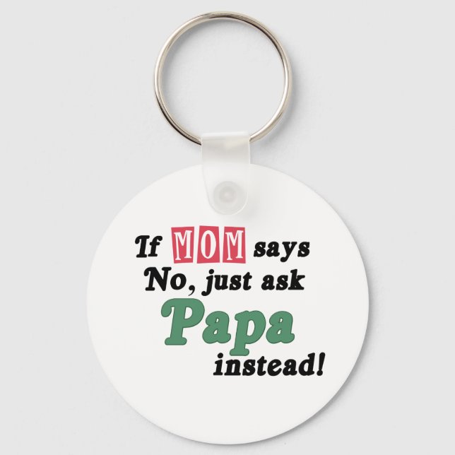Just Ask Papa Key Ring (Front)