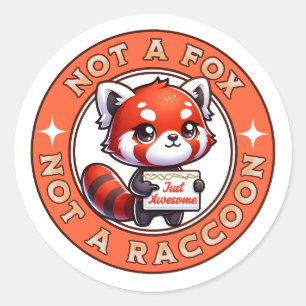 Just Awesome Red Panda  Classic Round Sticker