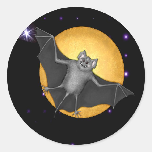 Just Batty & Full Moon Sticker (Front)