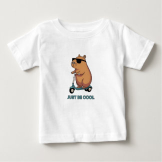 Just Be Cool" bear cycling DESGIN  Baby T-Shirt