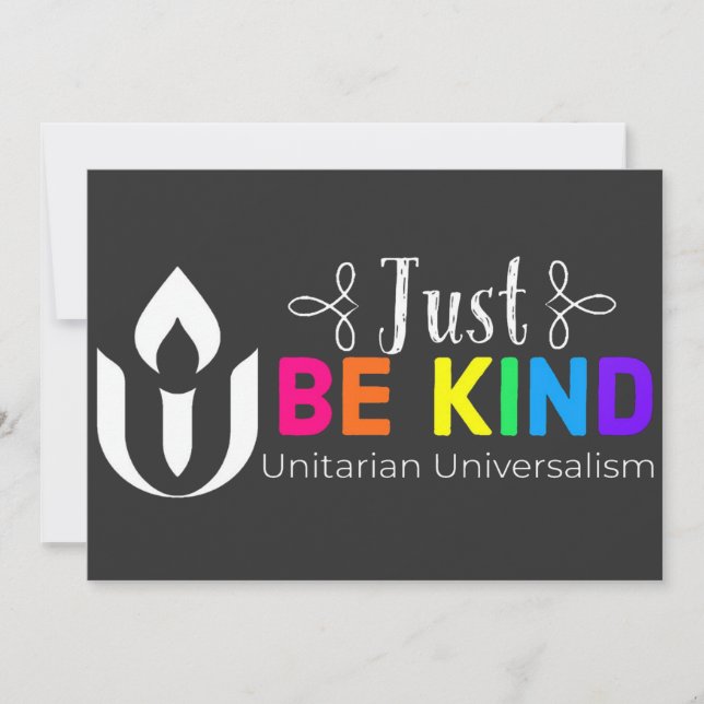 Just be kind Unitarian Universalism  Holiday Card (Front)