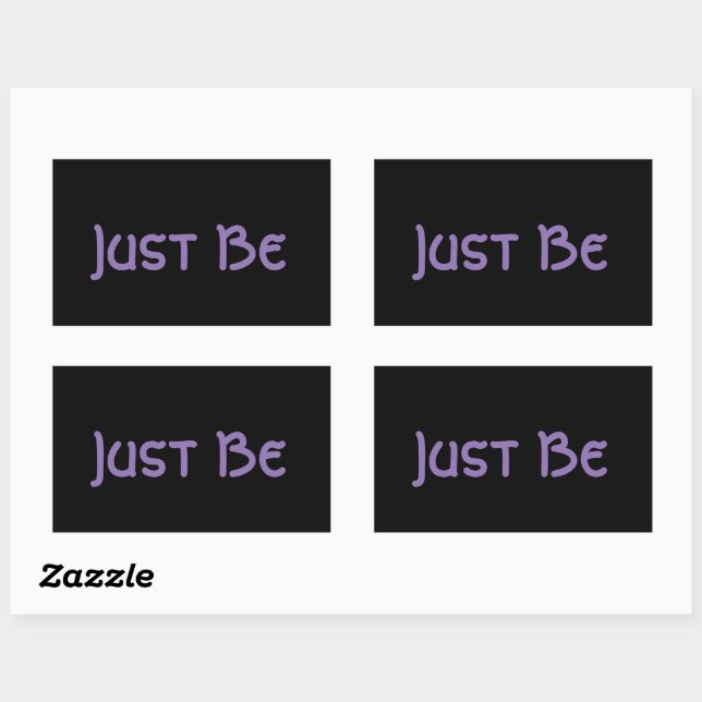 "Just Be" Phrase Lavender Lettering  Rectangular Sticker (Sheet)