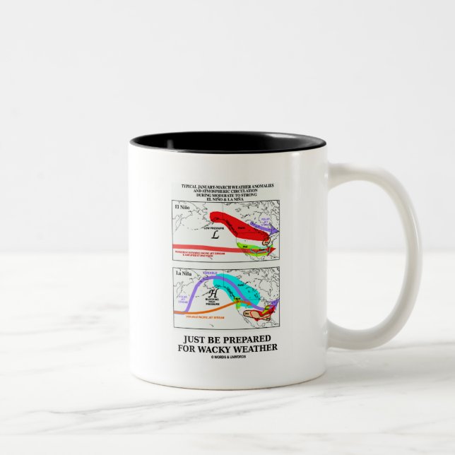 Just Be Prepared For Wacky Weather Two-Tone Coffee Mug (Right)