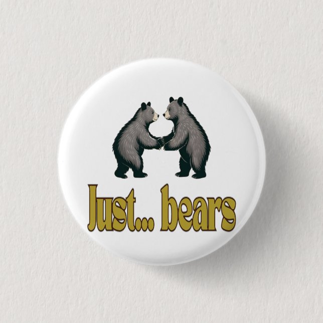 JUST BEARS 3 CM ROUND BADGE (Front)