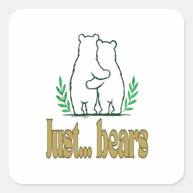 just bears square sticker (Front)