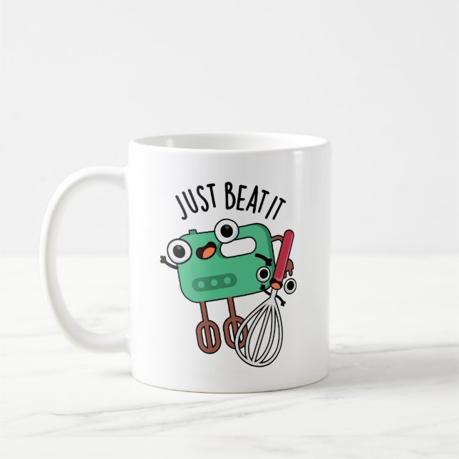 Just Beat It Funny Baking Pun  Coffee Mug (Left)