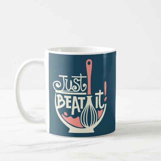 Just Beat It Pun, Whisk Cook Coffee Mug (Left)