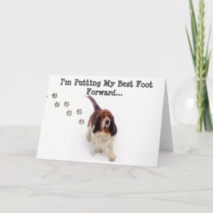"Just Because" Card w/Basset Hound & "Paw Prints"
