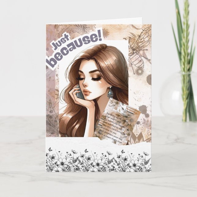Just Because Encouragement Greeting Card (Front)
