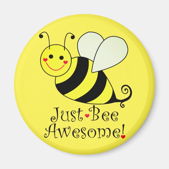 Just Bee Awesome Yellow Bumble Bee Magnet (Front)
