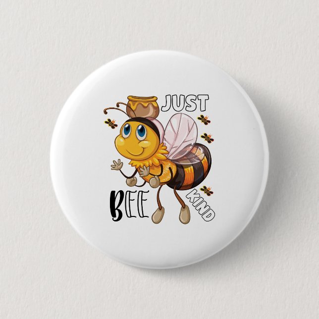 Just bee kind 6 cm round badge (Front)