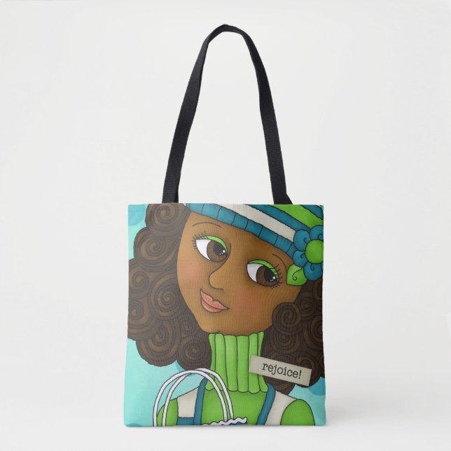 "Just Bee 'n Me Girls" All Over Print Tote Bag (Front)