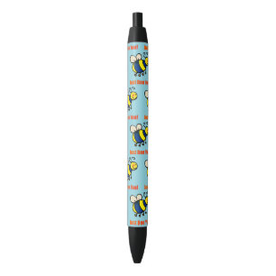Just Bee You Happy Cartoon Bee Black Ink Pen