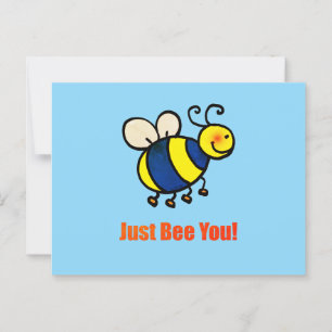 Just Bee You Happy Cartoon Bee Postcard